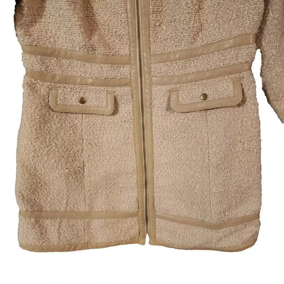 City Chic Women Buff Beige Neutral Polyester Zipped Winter Escape Coat S… - Picture 9 of 14